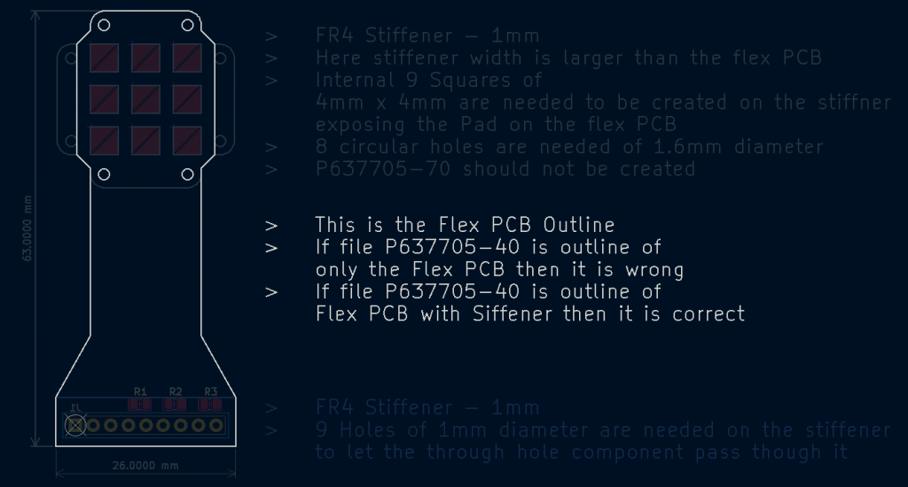 Flex PCB Edgecut with Comment