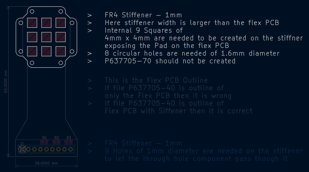 Flex PCB Top Stiffener with Comment